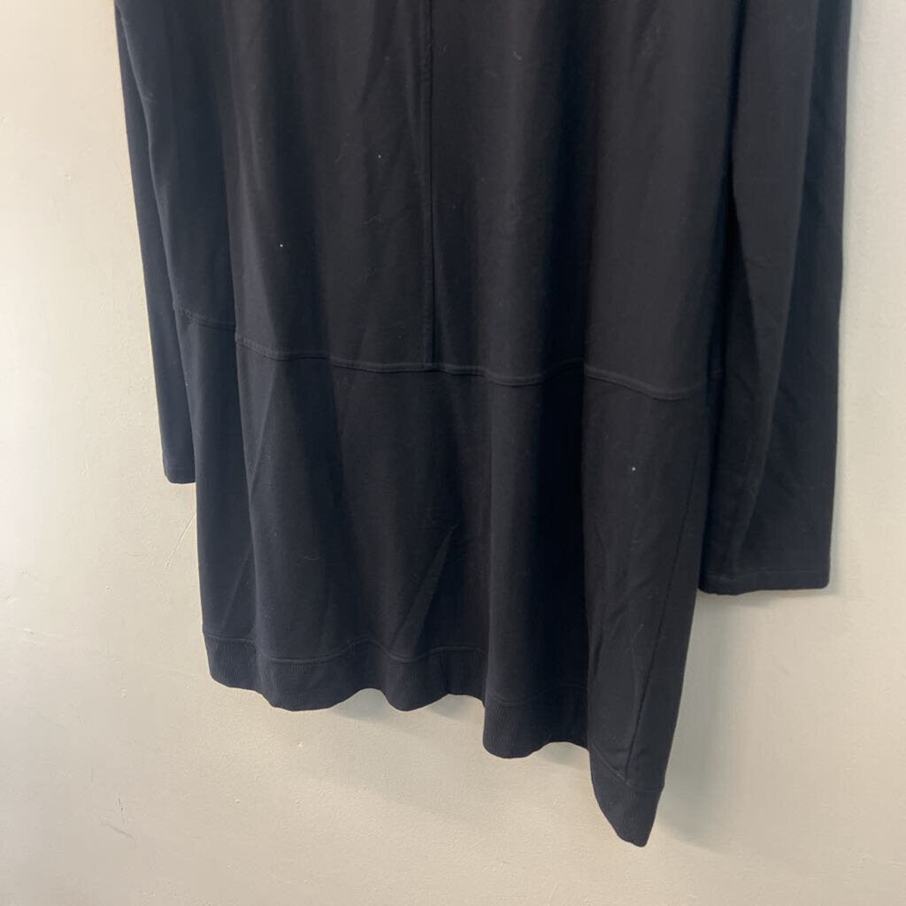 Soma Wknd Soft Black Long Sleeve Open Front Sweater Large