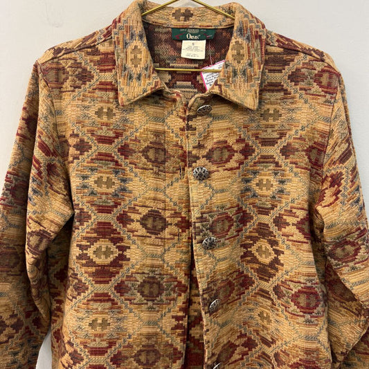 Orvis Brown/ Multi Aztec Print Long Sleeve Jacket Small