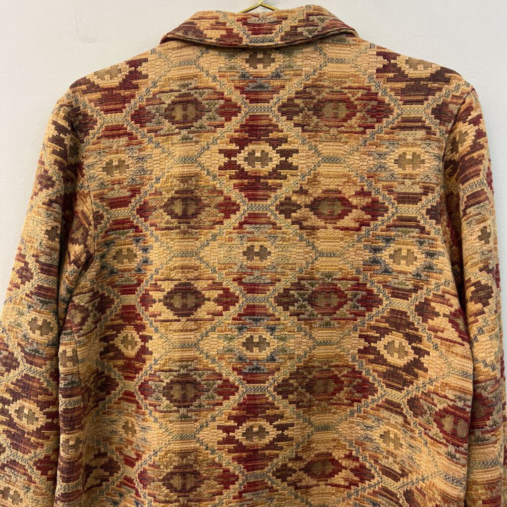 Orvis Brown/ Multi Aztec Print Long Sleeve Jacket Small