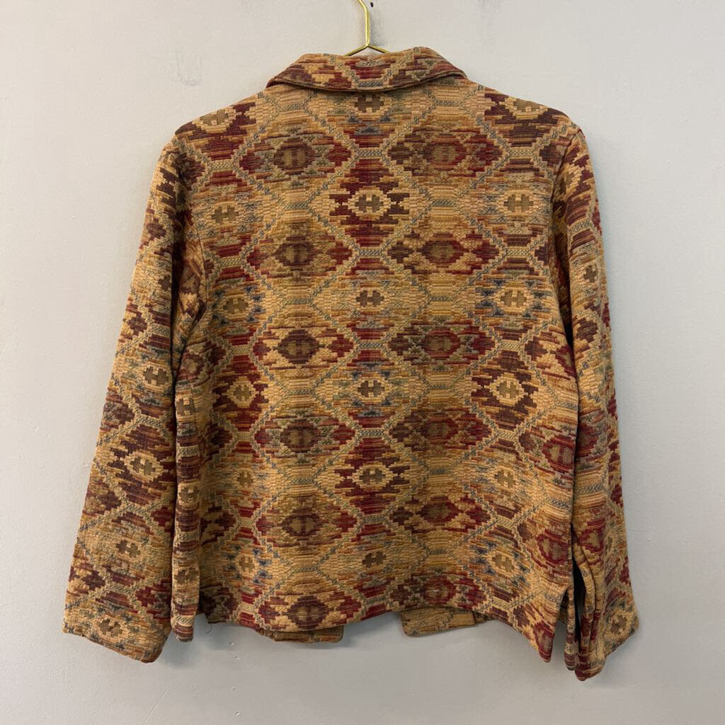Orvis Brown/ Multi Aztec Print Long Sleeve Jacket Small