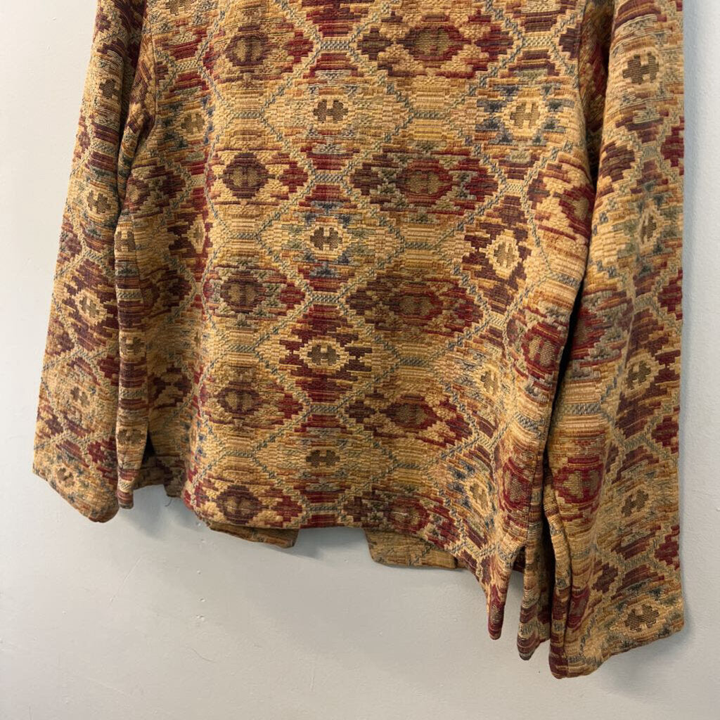Orvis Brown/ Multi Aztec Print Long Sleeve Jacket Small