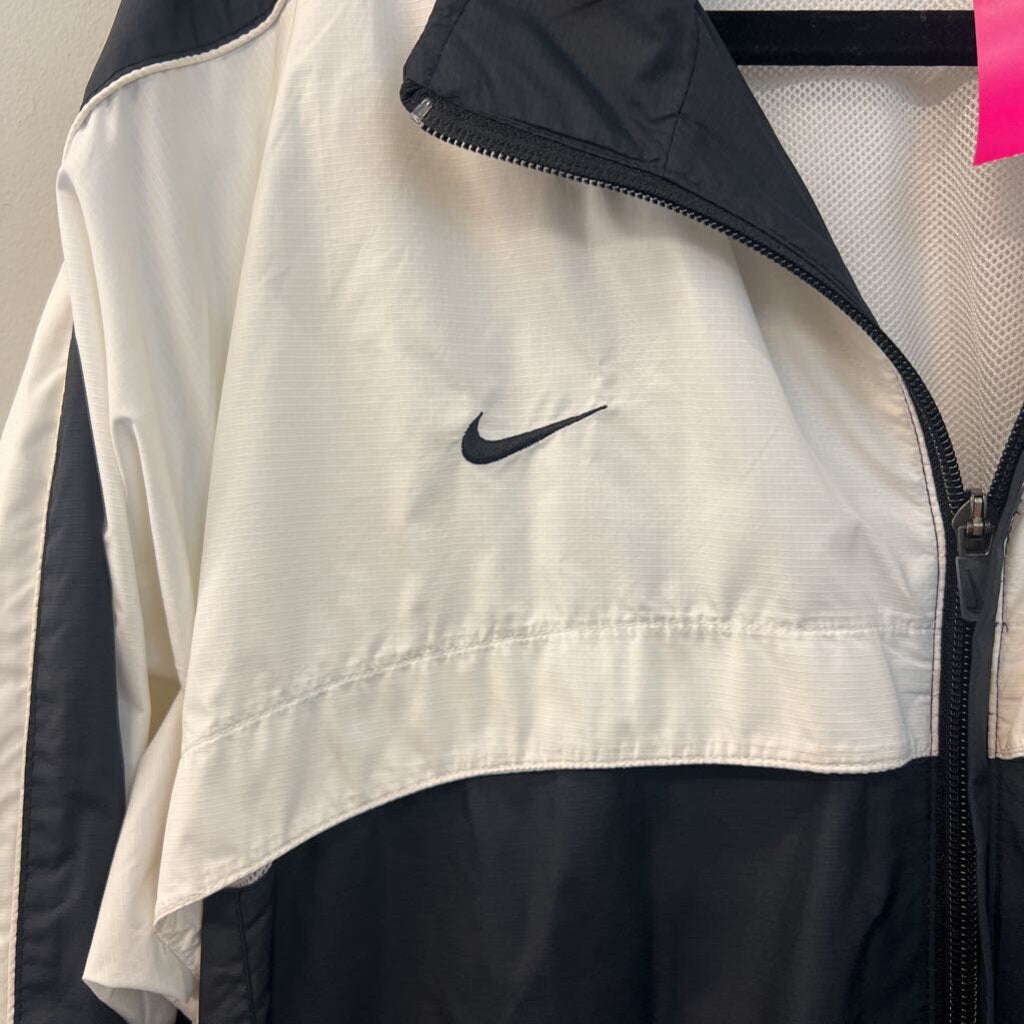 Nike Black/ White Long Sleeve Windbreaker Zip Up Jacket Extra Large