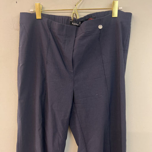 Robell Navy Straight Leg Pull On Pants 12