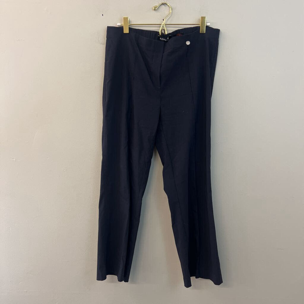 Robell Navy Straight Leg Pull On Pants 12
