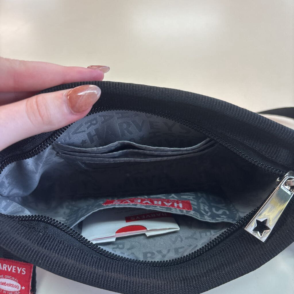 Harveys Black Seat Belt Woven Small Crossbody Purse