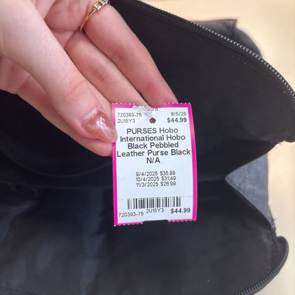Hobo Black Pebbled Leather Purse