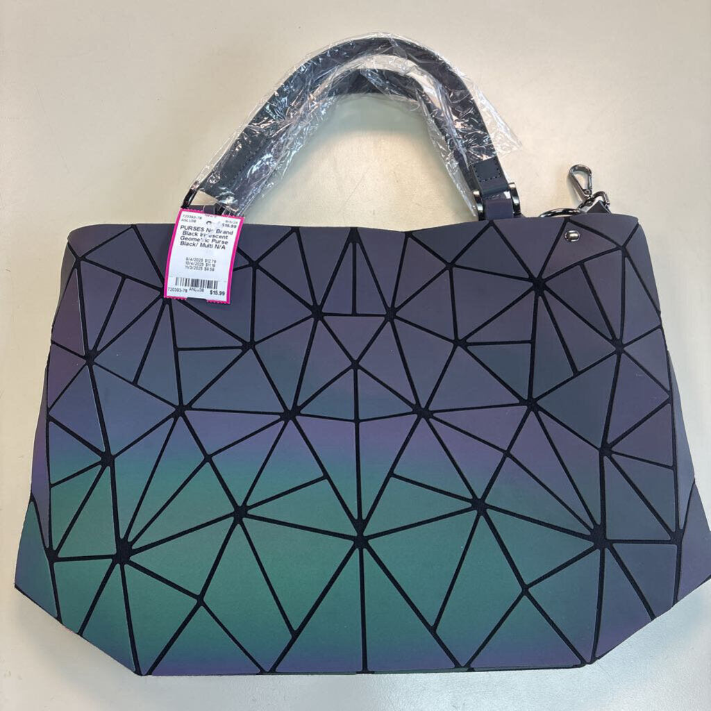Black Iridescent Geometric Purse