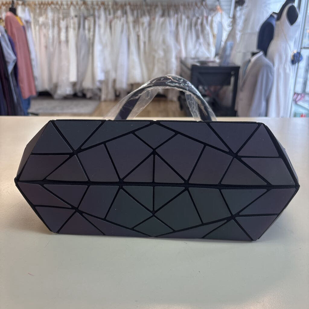 Black Iridescent Geometric Purse