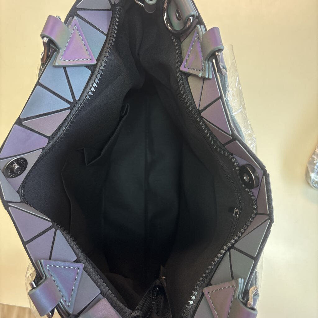 Black Iridescent Geometric Purse
