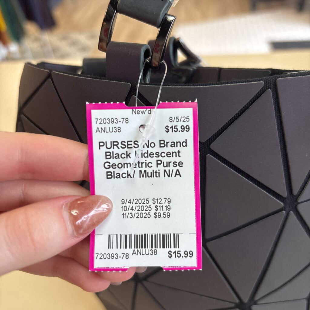 Black Iridescent Geometric Purse