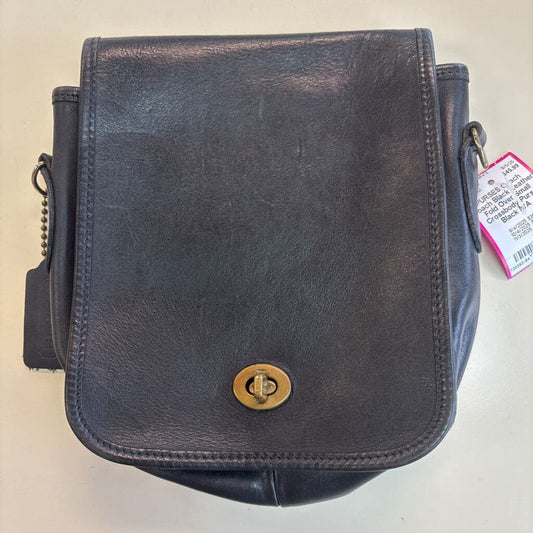 Coach Black Leather Fold Over Small Crossbody Purse