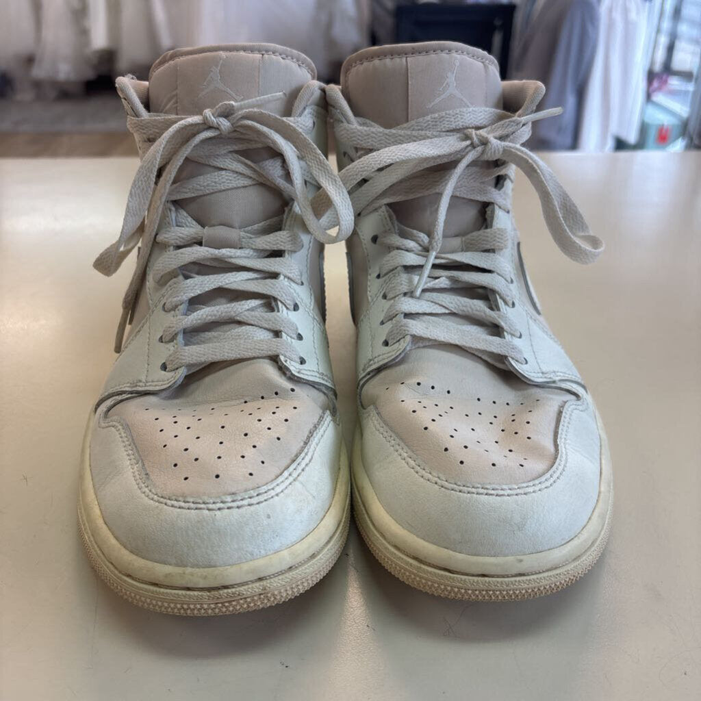 Nike Air Jordan 1 Mid Light Tank/ White Sneakers 8