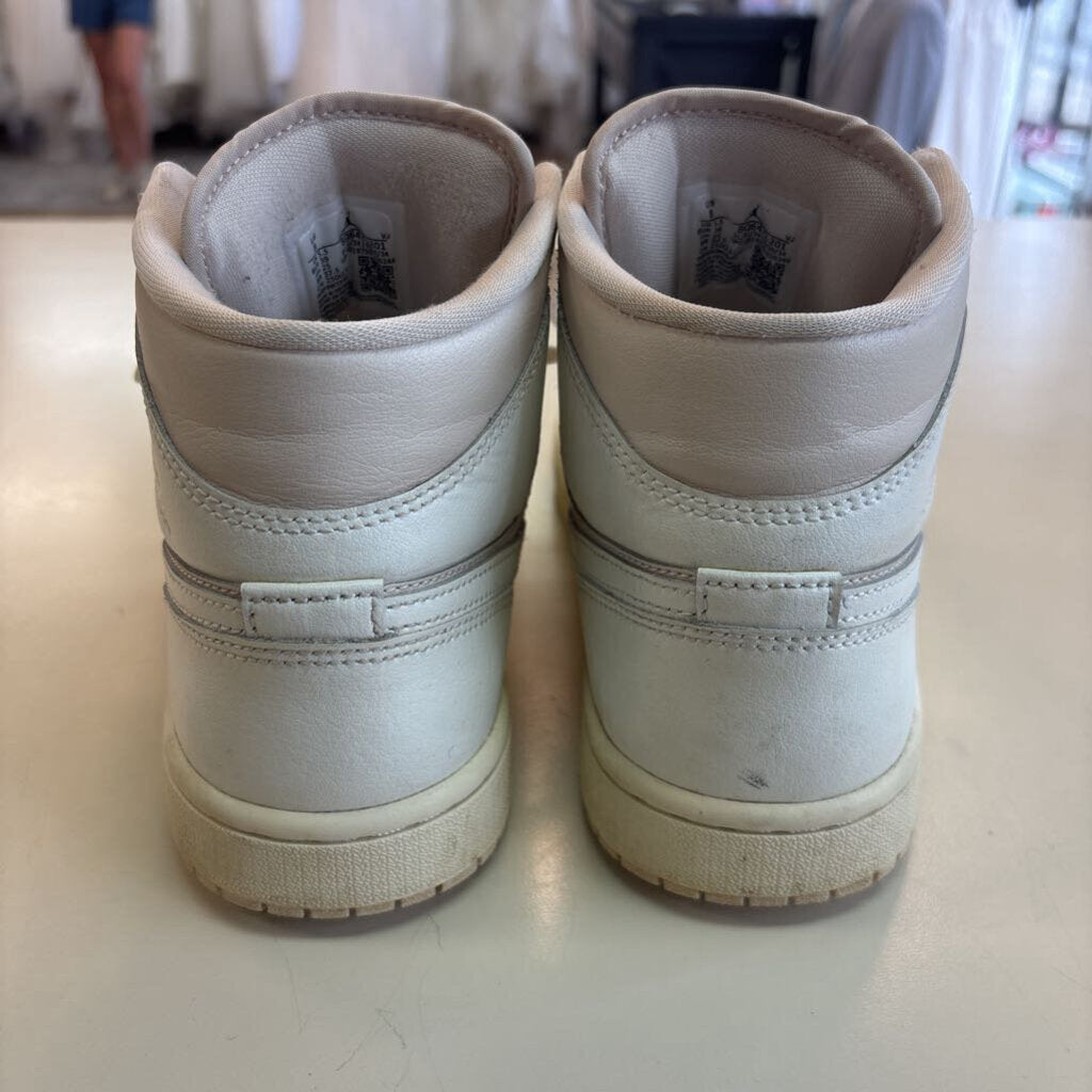 Nike Air Jordan 1 Mid Light Tank/ White Sneakers 8