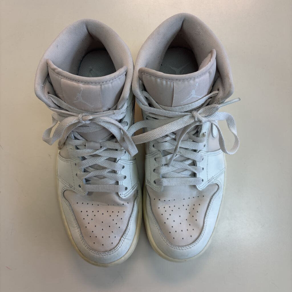 Nike Air Jordan 1 Mid Light Tank/ White Sneakers 8