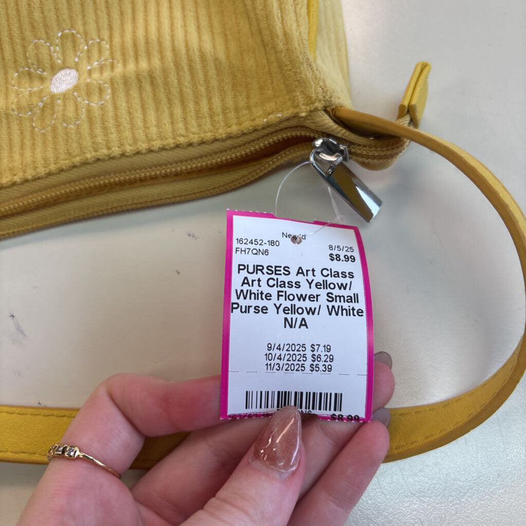 Art Class Yellow/ White Flower Small Purse