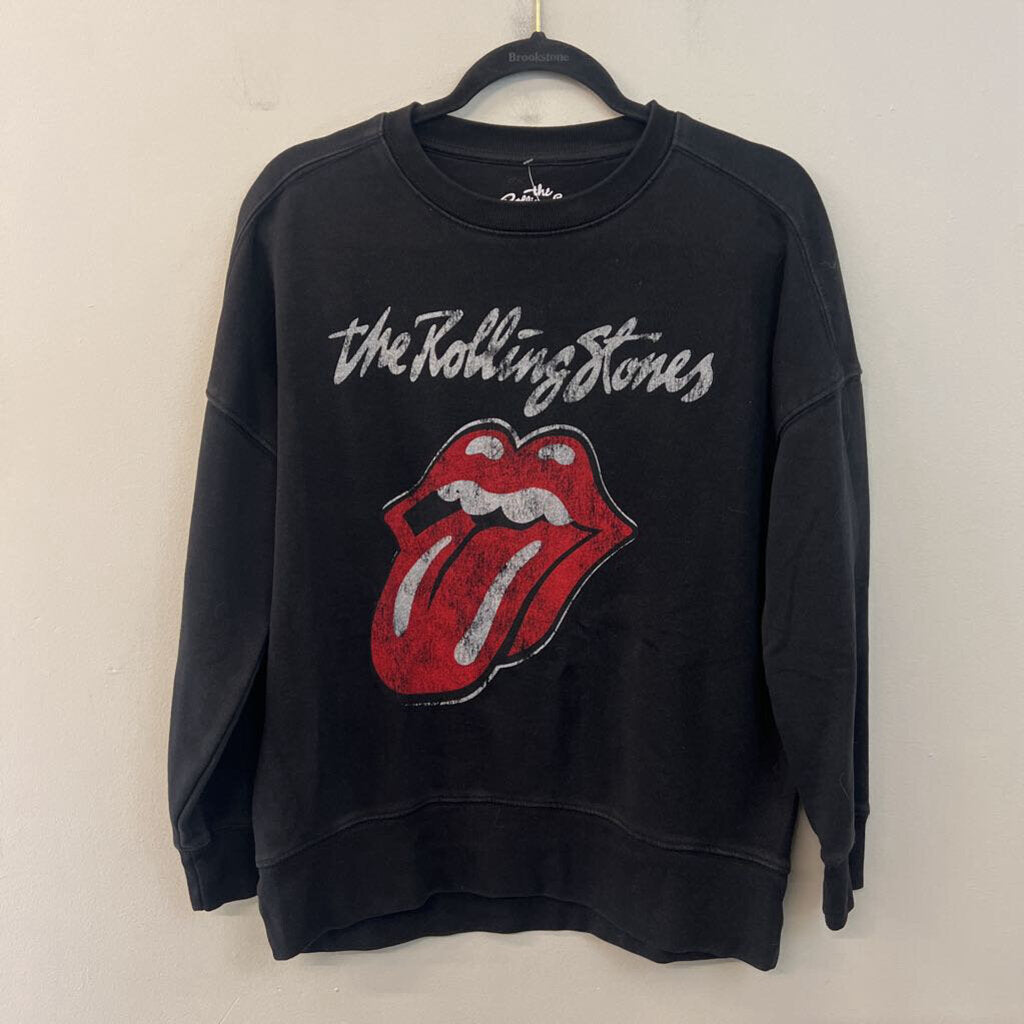 The Rolling Stones Black Graphic Long Sleeve Pullover Extra Small