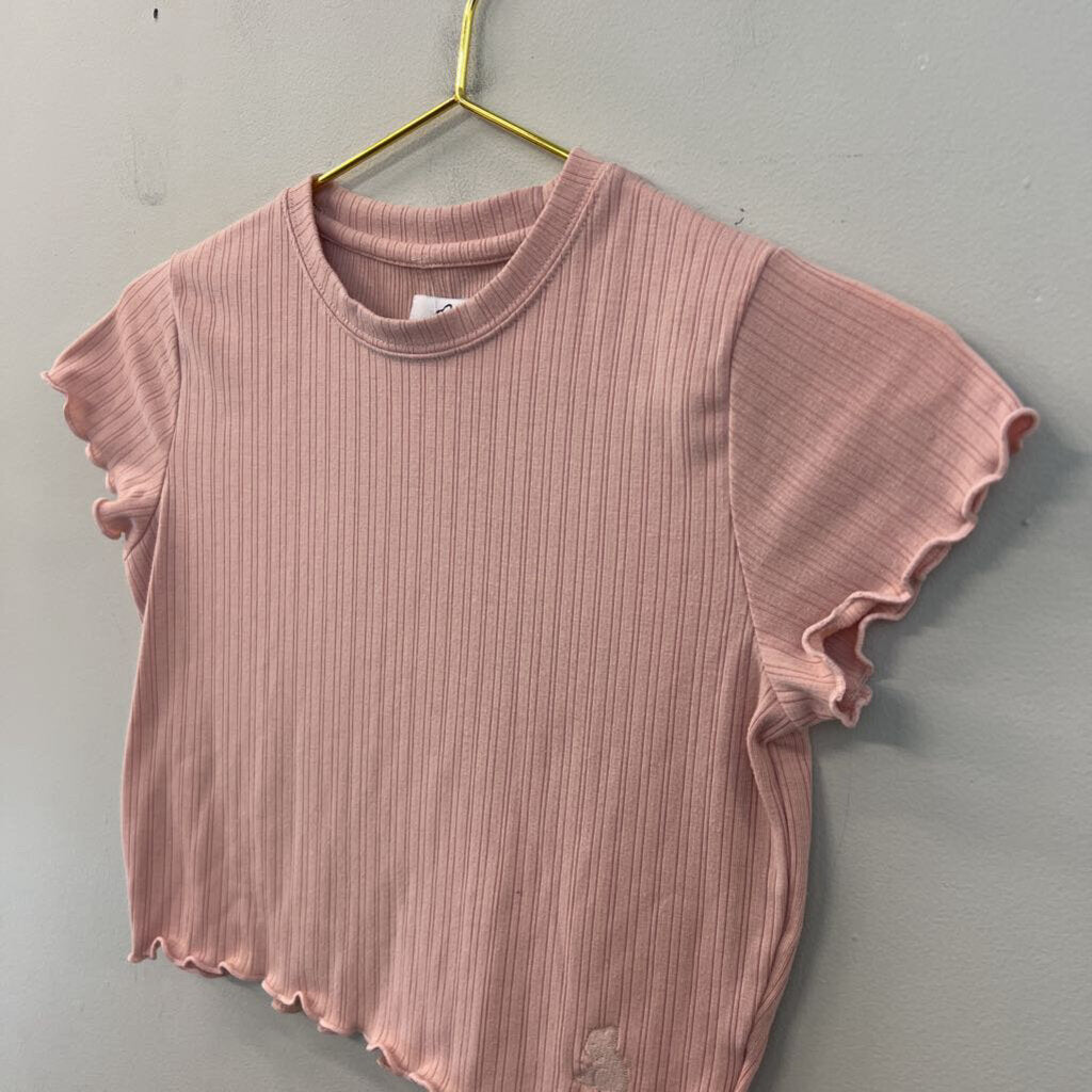 Pink Short Sleeve Crop Top Extra Small