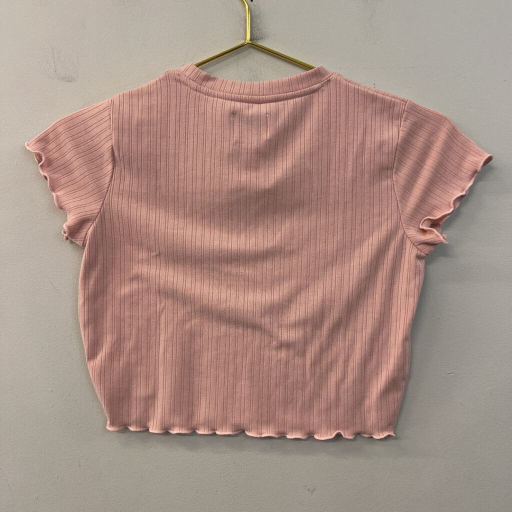 Pink Short Sleeve Crop Top Extra Small
