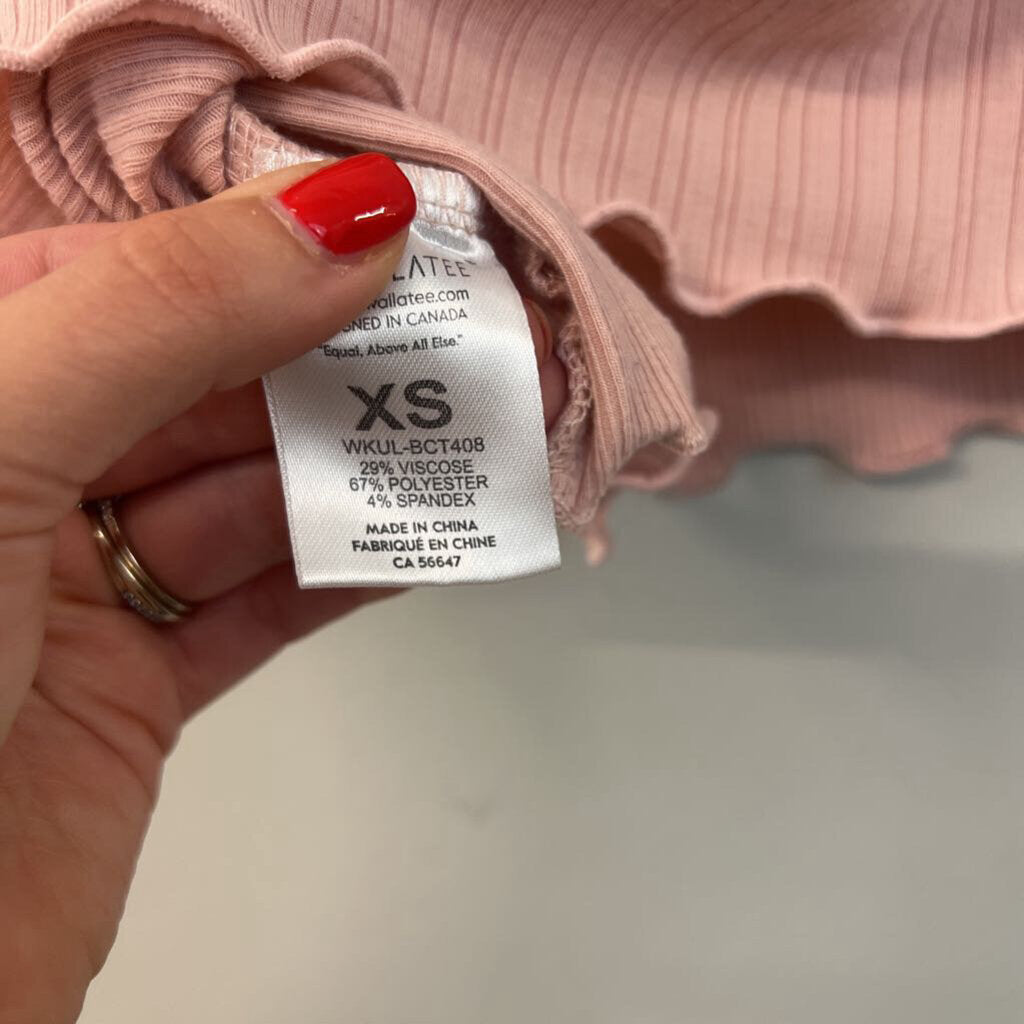 Pink Short Sleeve Crop Top Extra Small