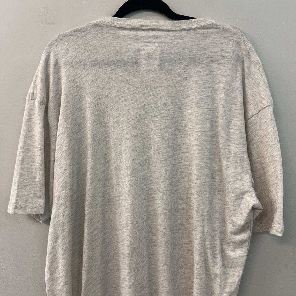 Grey/ Multi Leopard Cow Skull With Antlers Short Sleeve Graphic Tee 2X