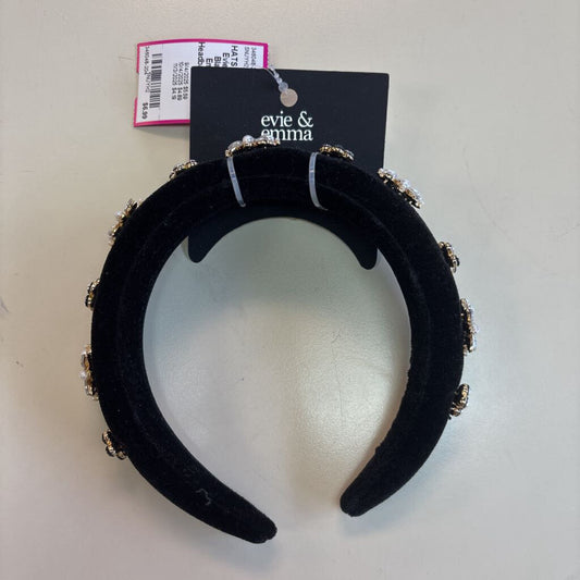 Evie and Emma Black Velvet Embellished Headband