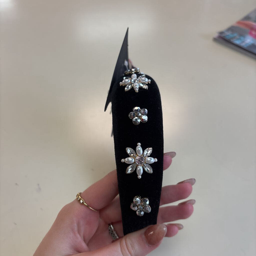 Evie and Emma Black Velvet Embellished Headband