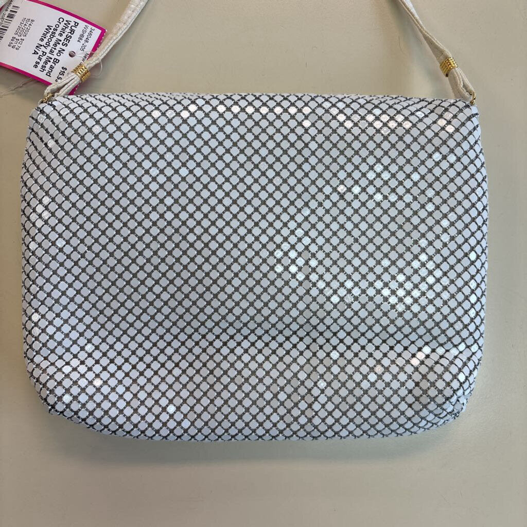 White Metal Mesh Crossbody Purse