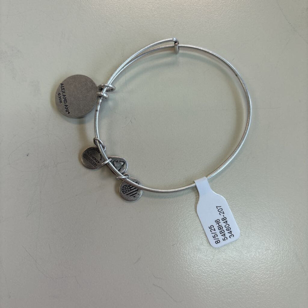 Alex and Ani Silver Grandmother Charm Bangle Bracelet