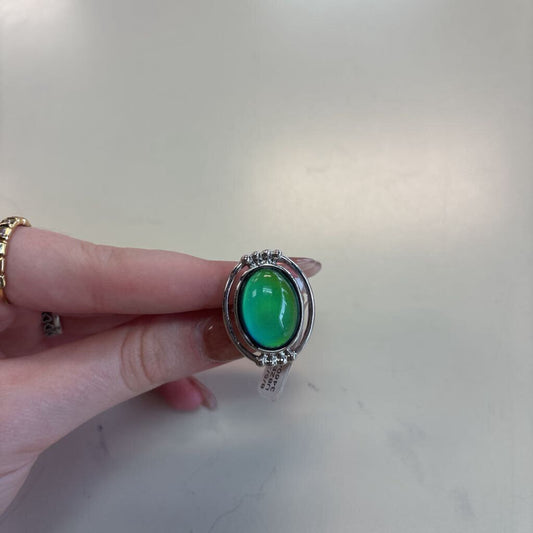 Silver Adjustable Oval Statement Mood Ring