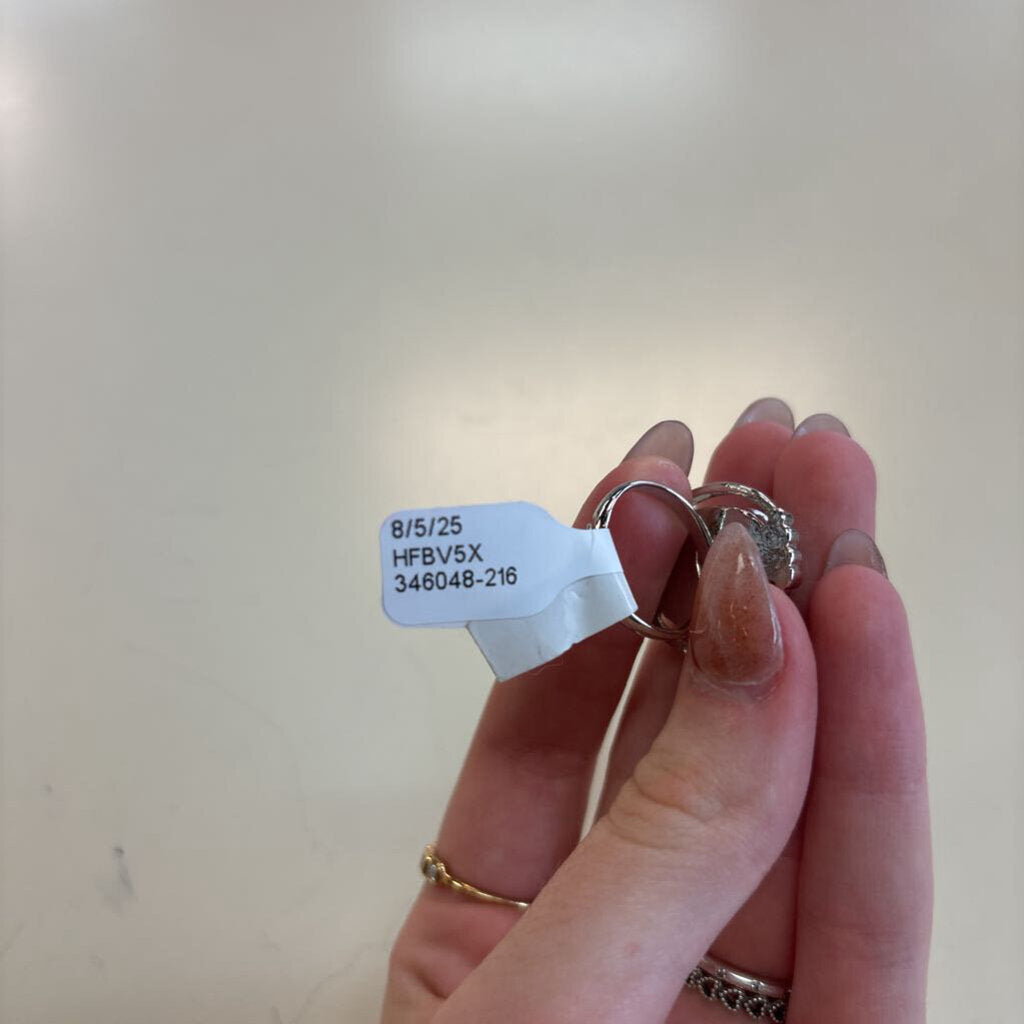 Silver Adjustable Oval Statement Mood Ring