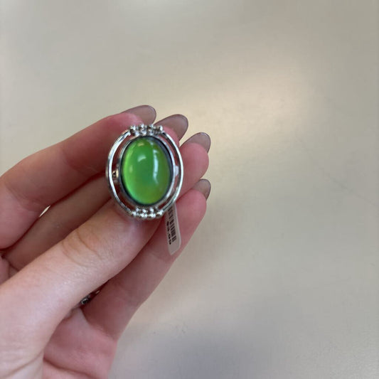 Silver Adjustable Oval Statement Mood Ring