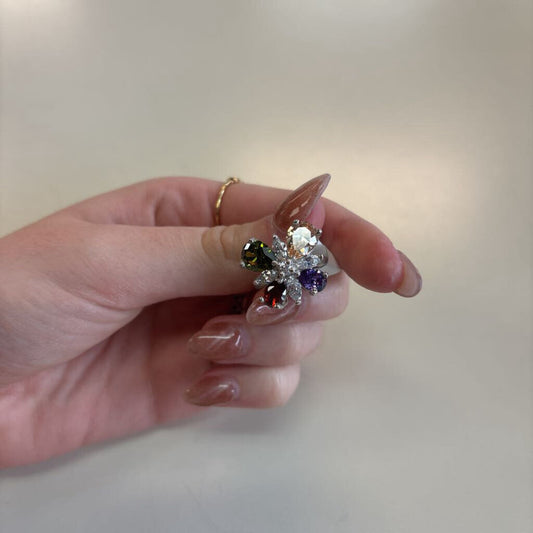 Sterling Silver/ Multi Stone Butterfly Statement Ring