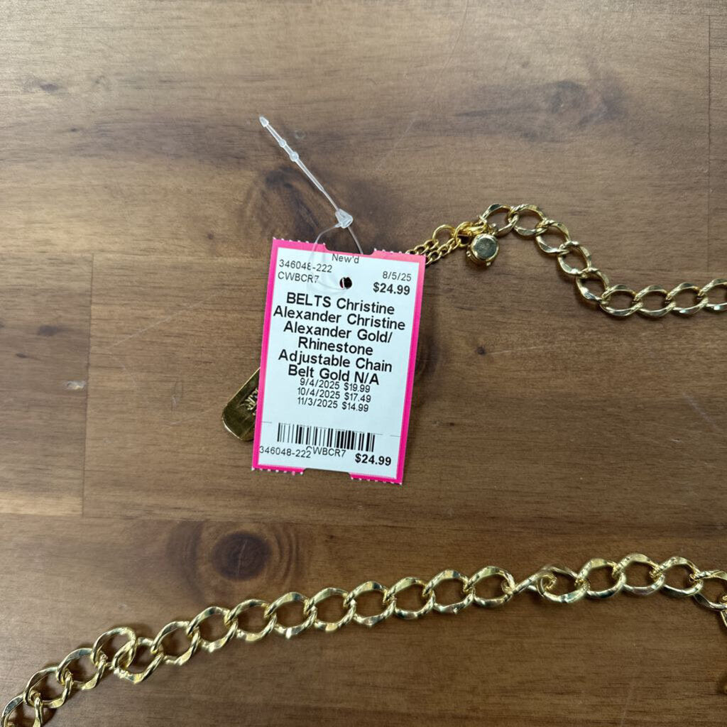 Christine Alexander Gold/ Rhinestone Adjustable Chain Belt