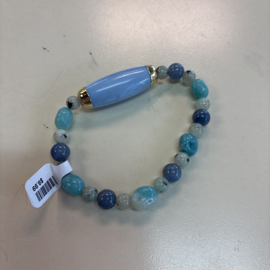 Blue Beaded Stretchy Bracelet