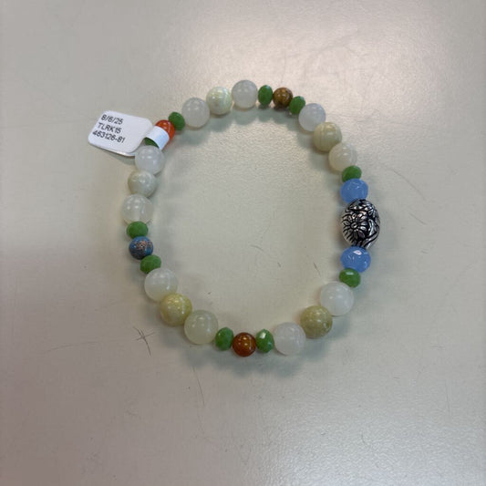 Green/ Multi Beaded Stretchy Bracelet