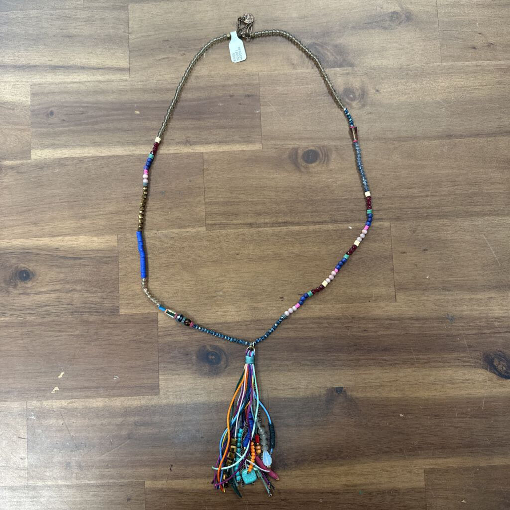 Soft Surroundings Blue/ Multi Beaded Tassel Long Necklace