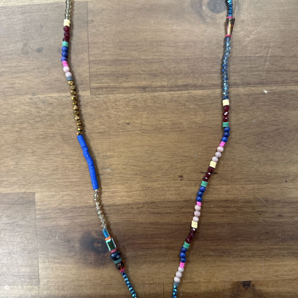 Soft Surroundings Blue/ Multi Beaded Tassel Long Necklace