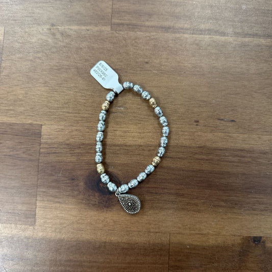 J Jill Silver/ Gold Pendant Stretchy Bracelet