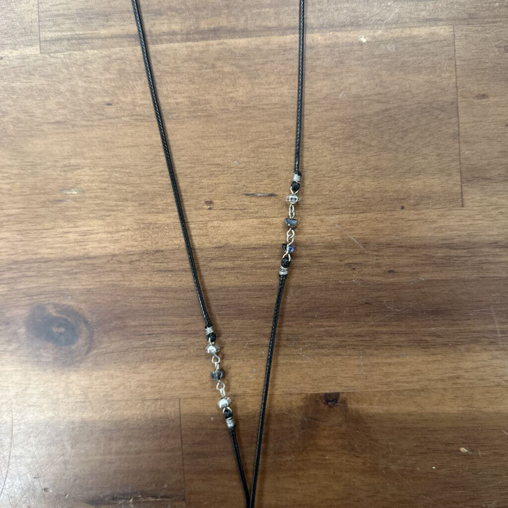 J Jill Black/ Silver Snowflake Pendant Long Necklace