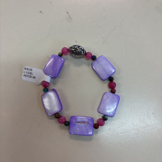Purple/ Pink Beaded Stretchy Bracelet