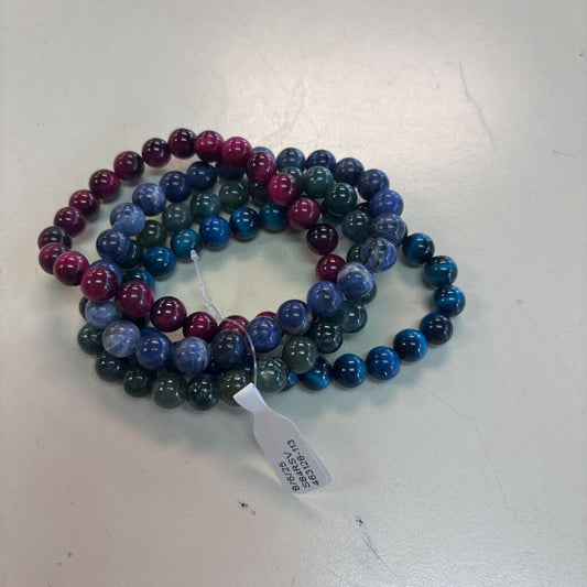 Set of Four Multi Colored Beaded Stretchy Bracelets