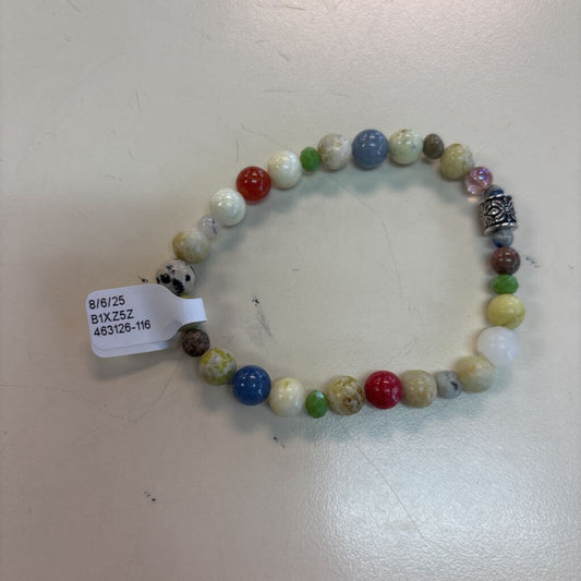 Green/ Multi Beaded Stretchy Bracelet