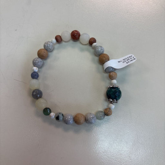 Brown/ Multi Beaded Stretchy Bracelet