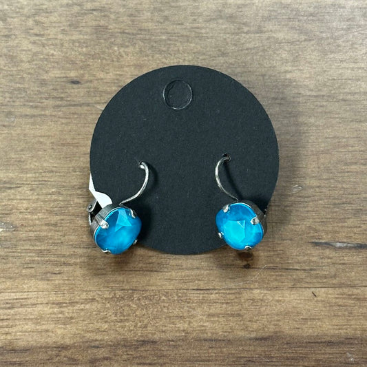 Silver/ Blue Stone Drop Earrings