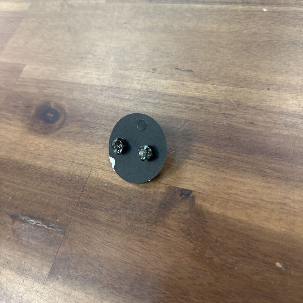 Grey Stone Stud Earrings