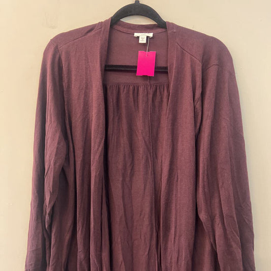 J Jill Purple Open Front Long Sleeve Sweater 2X
