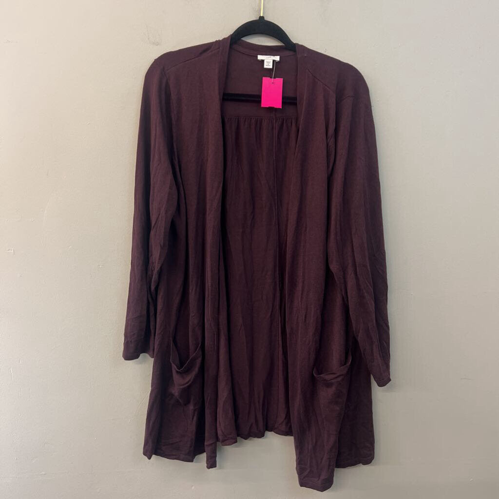 J Jill Purple Open Front Long Sleeve Sweater 2X