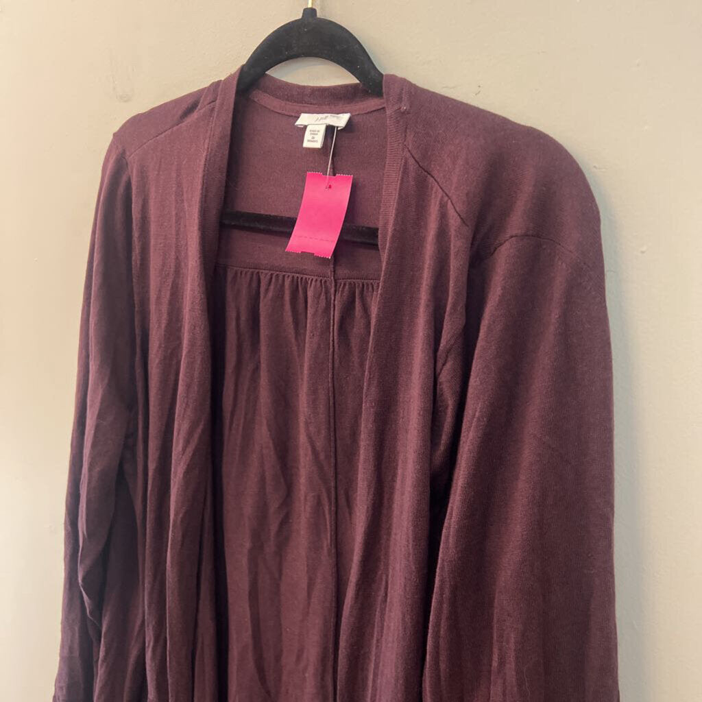J Jill Purple Open Front Long Sleeve Sweater 2X
