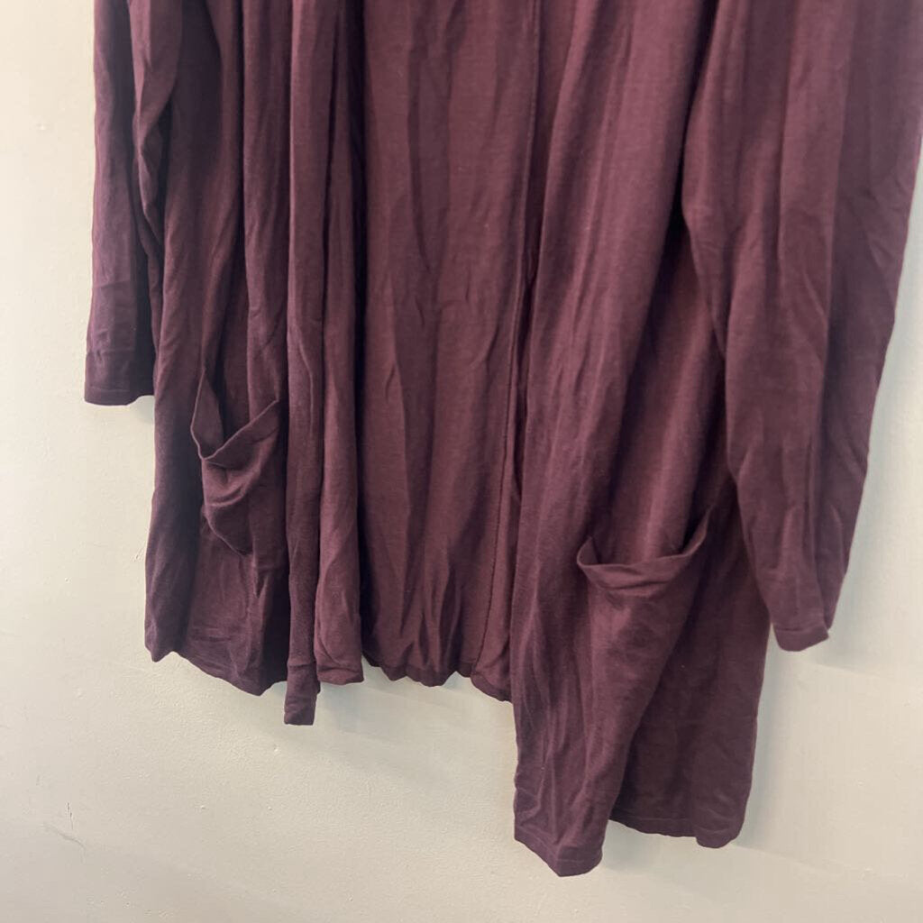J Jill Purple Open Front Long Sleeve Sweater 2X
