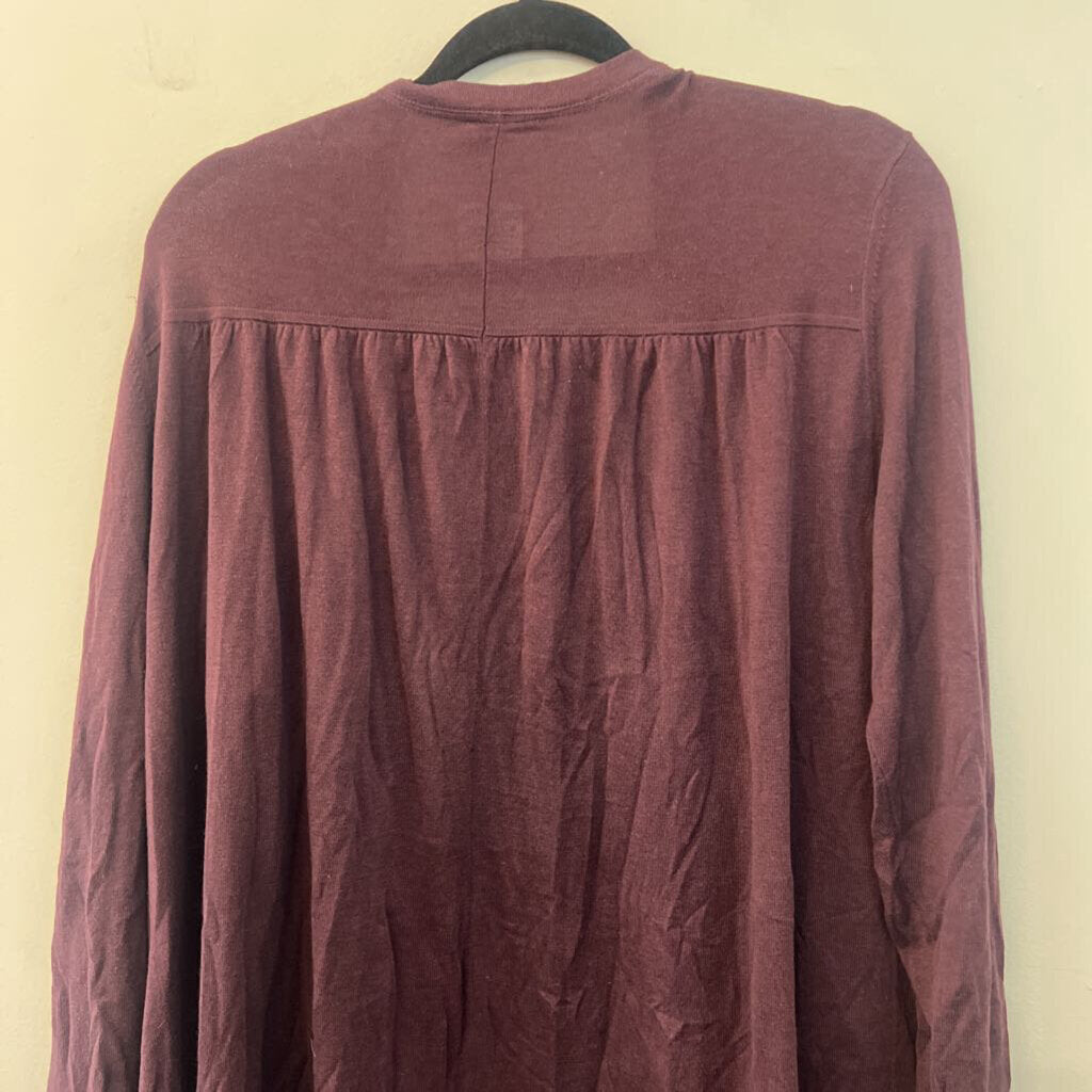 J Jill Purple Open Front Long Sleeve Sweater 2X